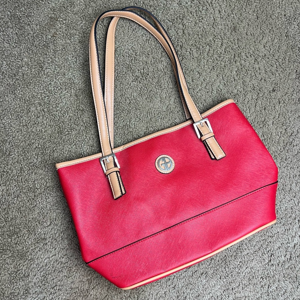 Red Giani Bernini Saffiano Tote